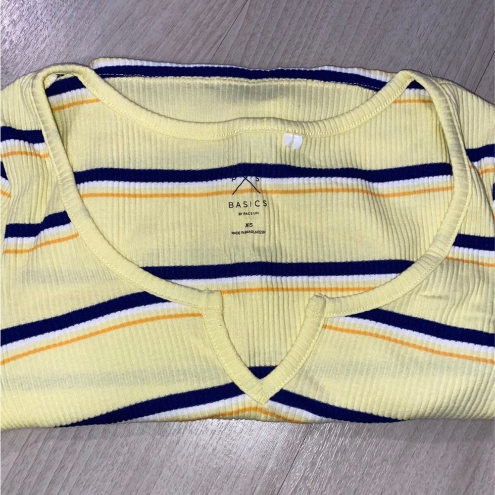 Yellow Striped Pacsun Cropped Top Size XS - Picture 4 of 4